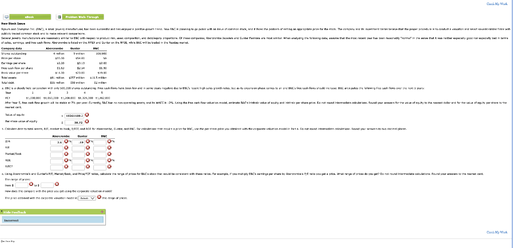 New Stock Bock Problem Wale-Through Check My Work Rynum and Champhan Inc.