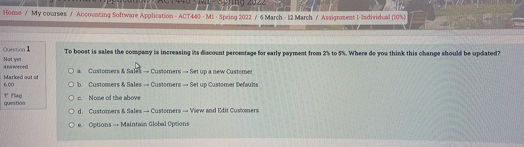 Spring 202 Home My courses / Accounting Software Application - ACT440 -