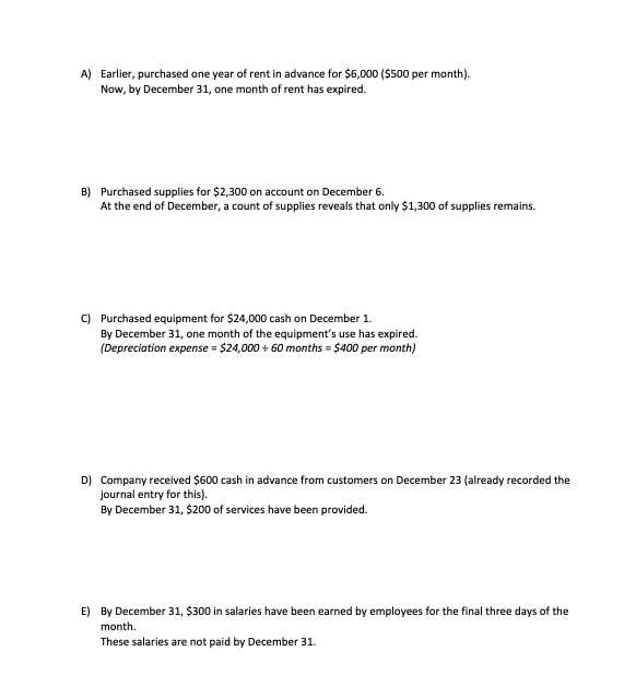 Flows For the month ended 12/31/XX Cash Flows from Operating Activities Cash