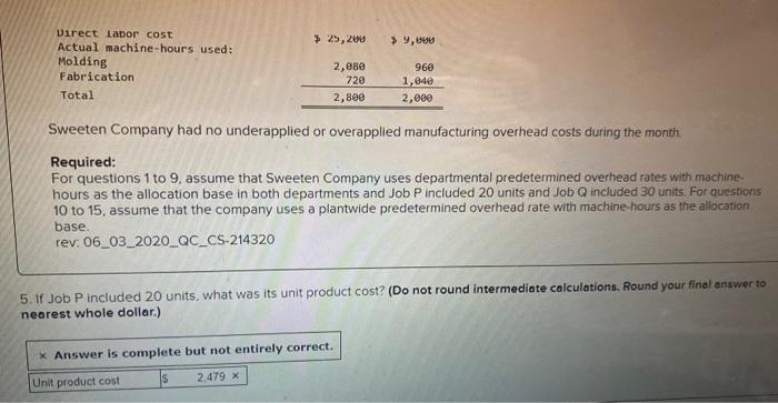 incorrect for the work you have completed so far. It does not