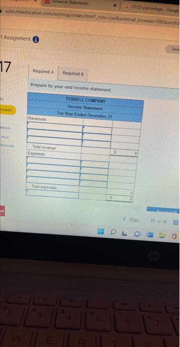 ences Exercise 1-23 (Algo) Linking the income statement and statement of owner's
