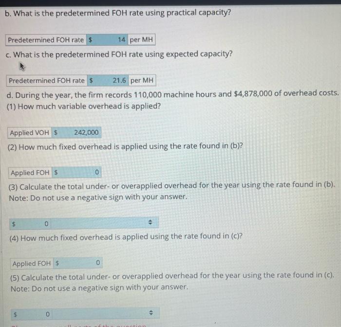 system that applies overhead based on machine hours. The following current year