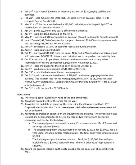 LINES BETWEEN EACH TRANSACTION. Round ALL calculations to the NEAREST WHOLE DOLLAR.