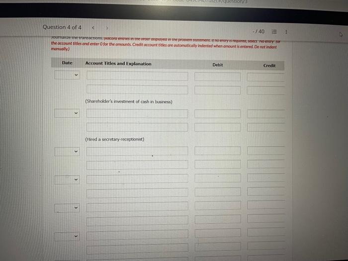 Progress Dorothy Stansbury is a licensed dentist. During the first month of