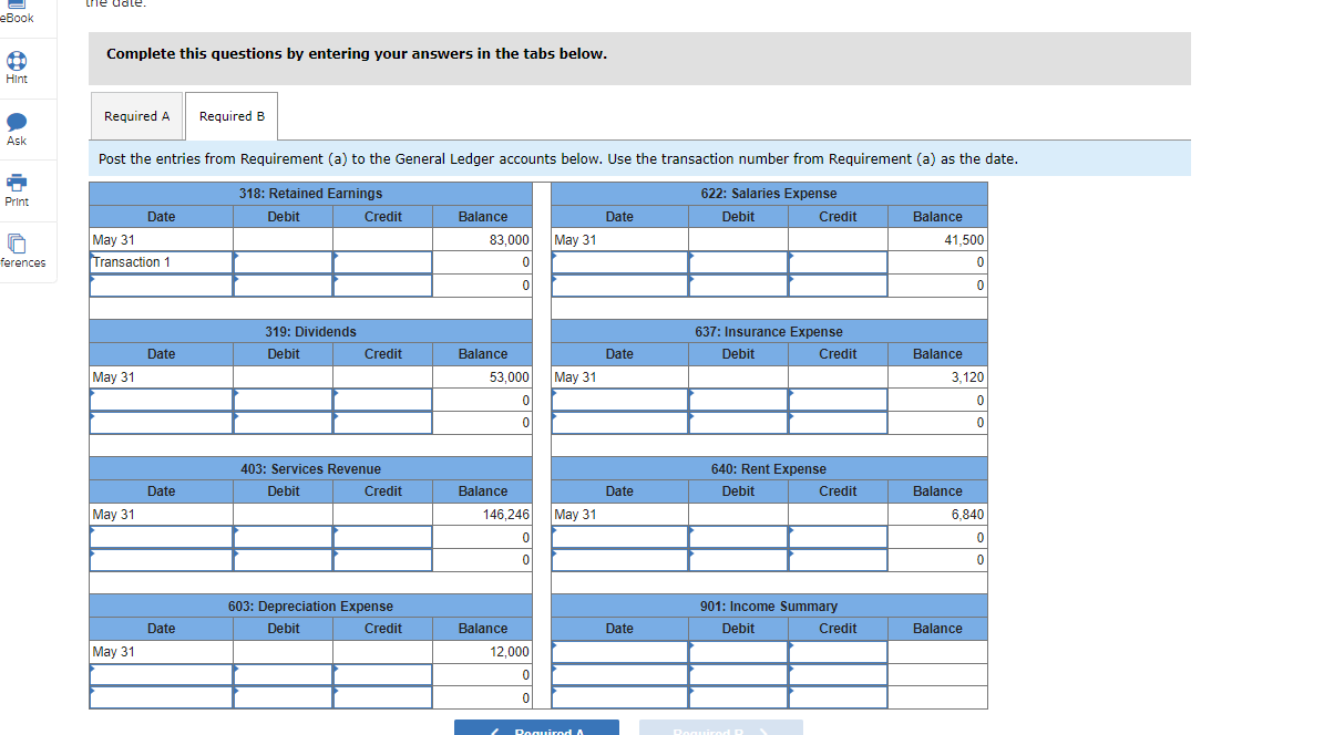 LO P6 Use the May 31 fiscal year-end information from the following
