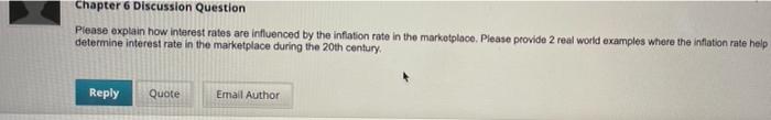 Chapter 6 Discussion Question Please explain how interest rates are influenced by