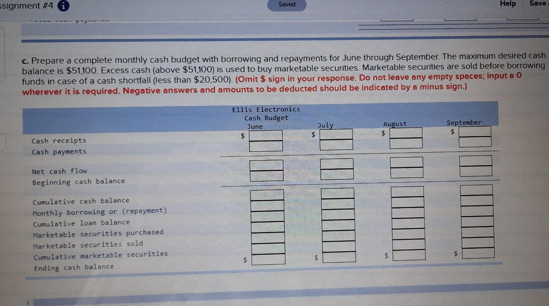 (actual) June (forecast) July (forecast) August (forecast) September (forecast) Sales $430,000 Purchases