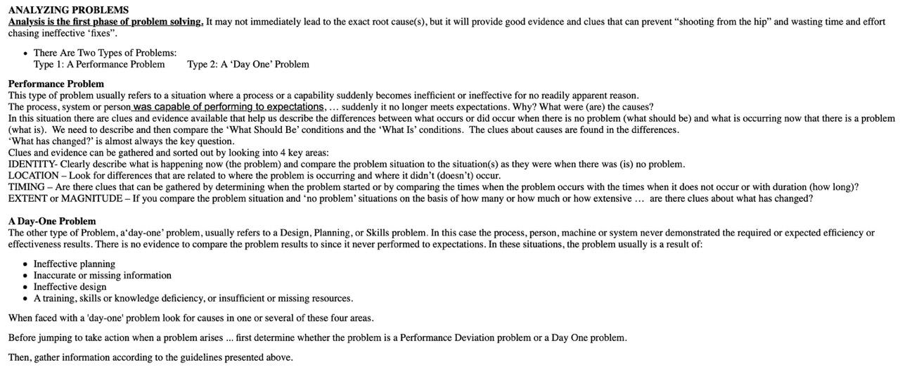 no proven cause. Your task is to use the facts that are