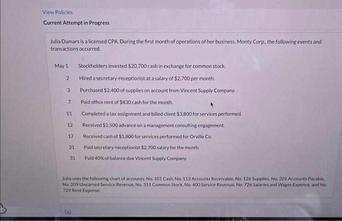 View Policies Current Attempt in Progress Julia Dumars is a licensed CPA.