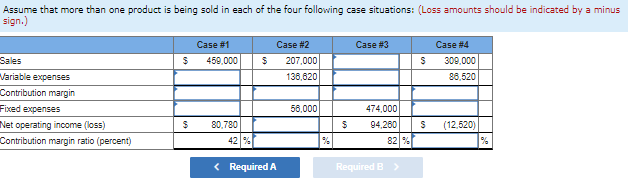 the missing amounts in each of the eight case situations below. Each