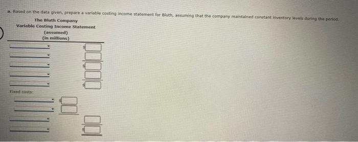 income statement of The Bluth Company: Sales Operating costs: (in millions) $241,020