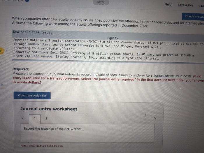 Saved Help Save & Exit Sub Check my wo When companies offer