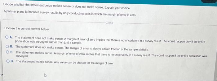 Decide whether the statement below makes sense or does not make sense.