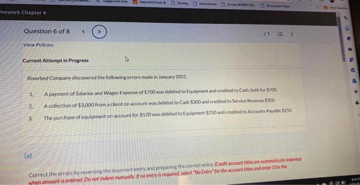 mework Chapter 4 Question 6 of 8 View Policies (a) < Suggested