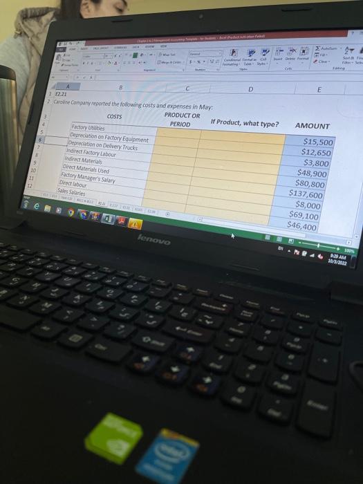 bo or manufacturing overhead. COST A) Windshield Engine Wages of assembly line