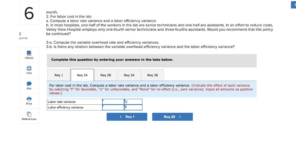 the hospital's lab. Charges for lab tests are consistently higher at Valley