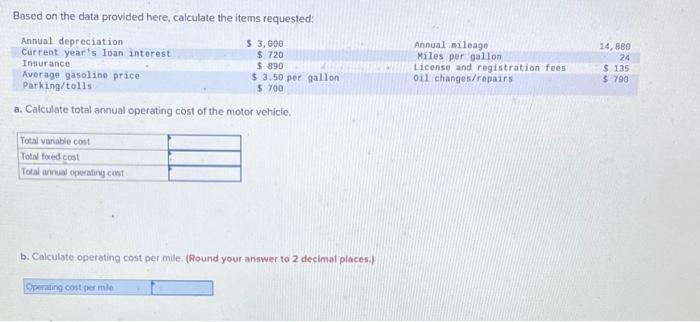 Based on the data provided here, calculate the items requested: Annual depreciation