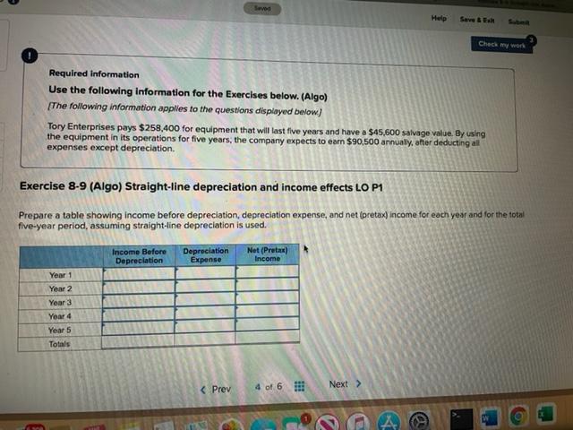 Saved Help Save & Exit Submit Check my work Required information Use