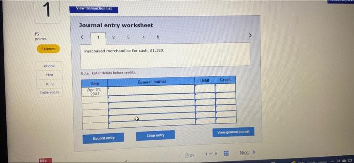 Recording purchases made for cash and on account, with purchase returns. LO