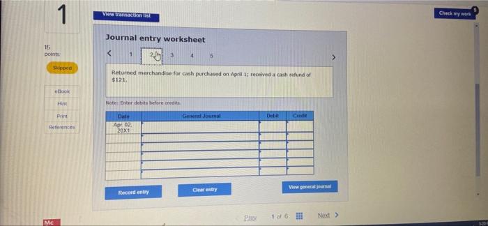 8-1 Required: Record the following transactions of Fronke's Fashions in a general