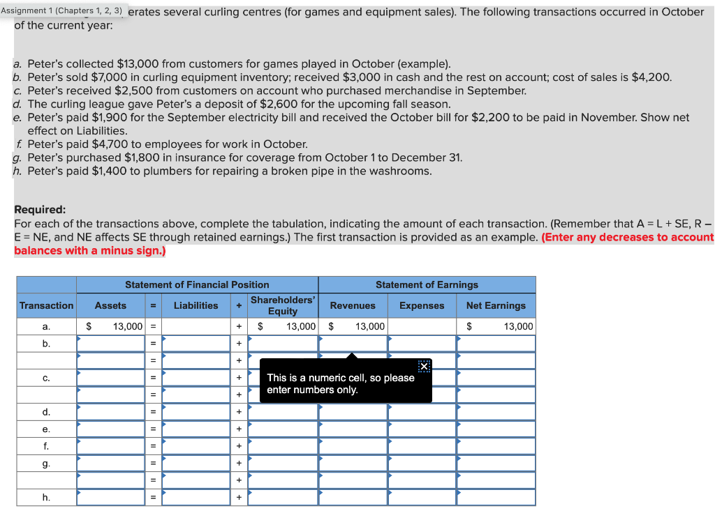 Assignment 1 (Chapters 1, 2, 3) erates several curling centres (for games