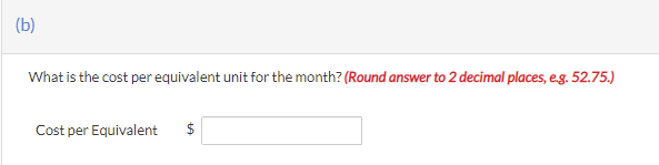 processing costs for the Packaging Department for the most recent period are