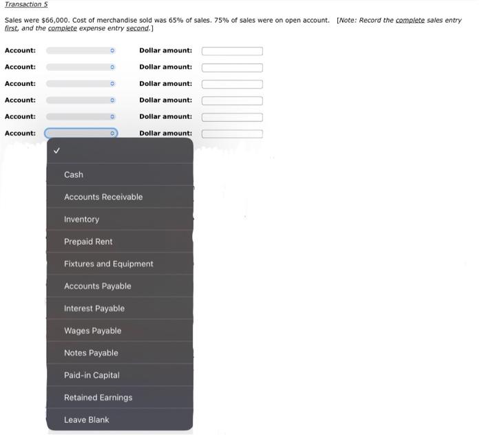 both transactions into one entry.] Account: Account: Account: Account: Account: Submit Answer