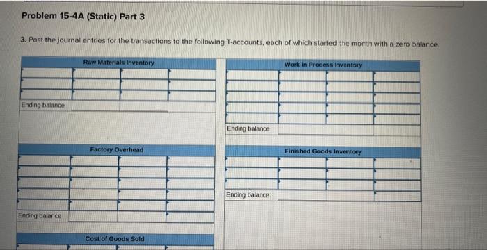 following materials for the month. Job 136 Job 137 Job 138 Job