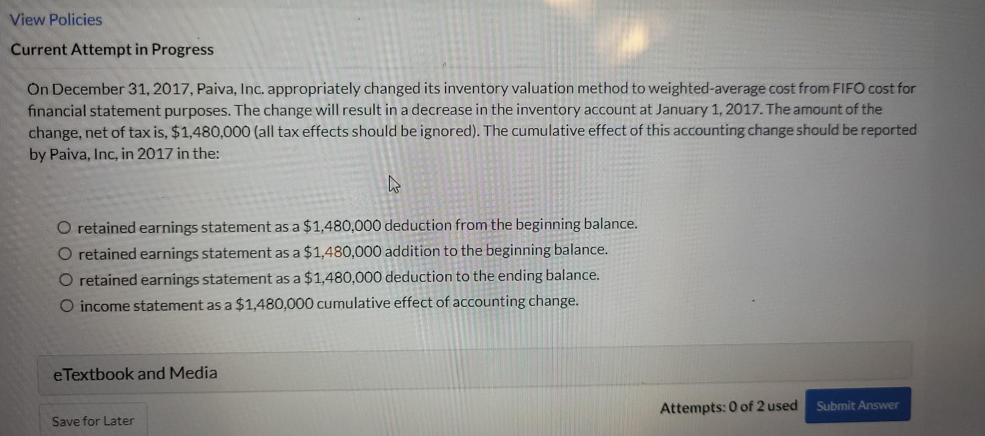 View Policies Current Attempt in Progress On December 31, 2017, Paiva, Inc.