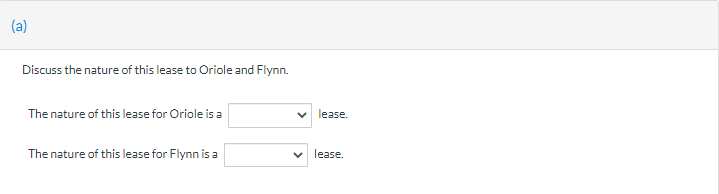 in Progress On January 1, 2020, Oriole Company leased equipment to Flynn