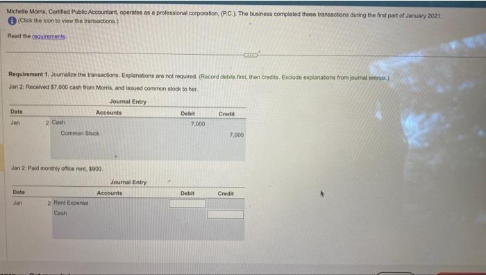 journal entry. (Click the icon to view the transactions.) Journalize the following