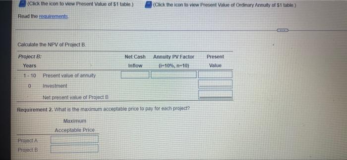 vents of the Project Cods $300,000 and offer 10 annual net cash