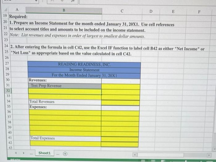 as of January 31. The Controller has asked you to prepare an