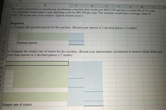A13 A B D E G H 1 2 3456IN 1 Ramson