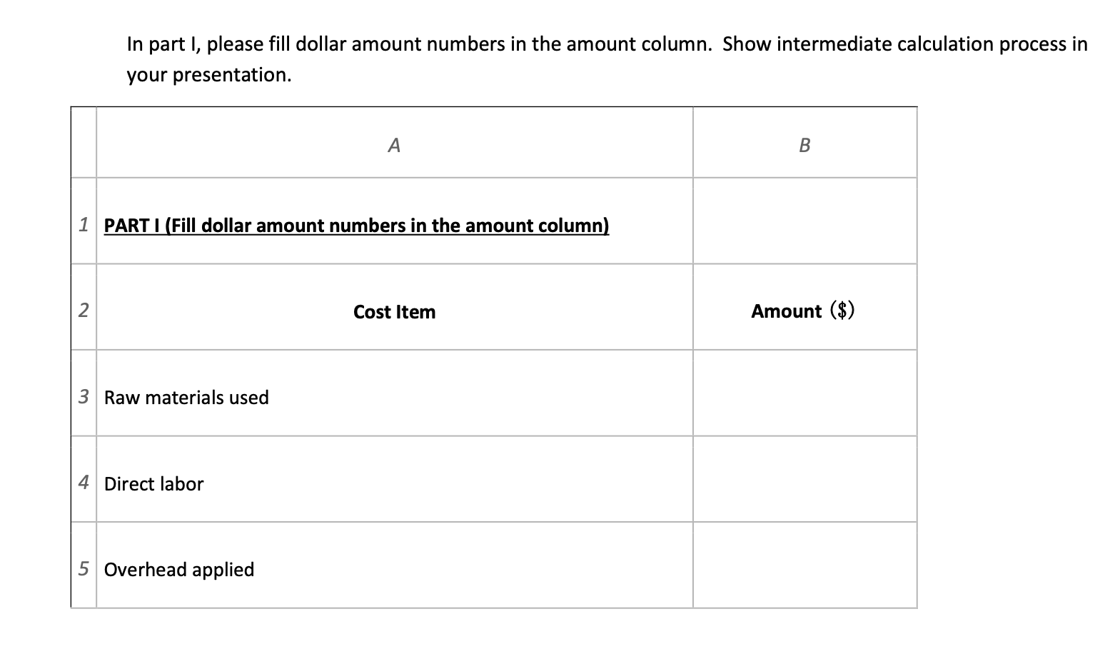 materials Purchased raw materials Ending raw materials WIP Components Labor hours budgeted