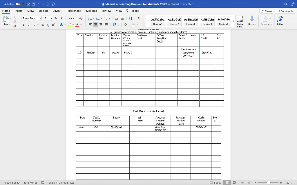 Heading? Heading 4 Hasing 3 Heading 5 The Manual Accounting Process Instructions