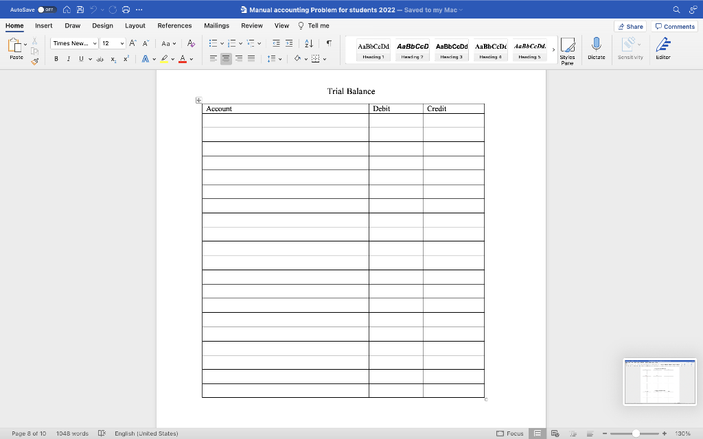 example is shown for each special journal. a) Hint: before you begin
