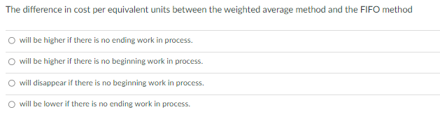 The difference in cost per equivalent units between the weighted average method
