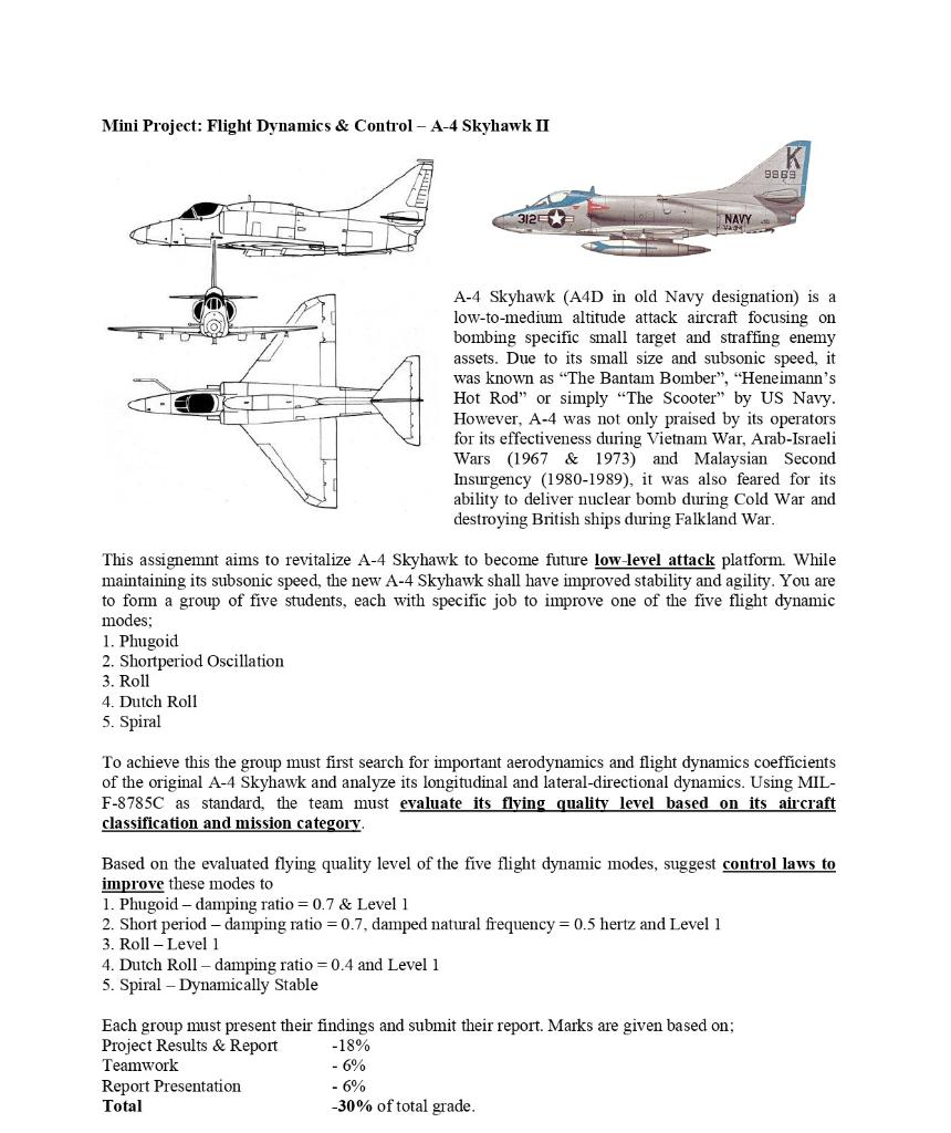 Mini Project: Flight Dynamics & Control - A-4 Skyhawk II 312 NAVY