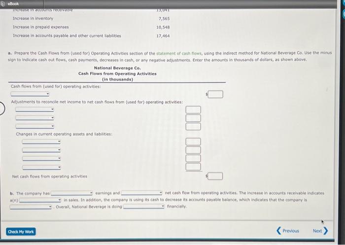 statement and balance sheet of National Beverage Co. for a recent year