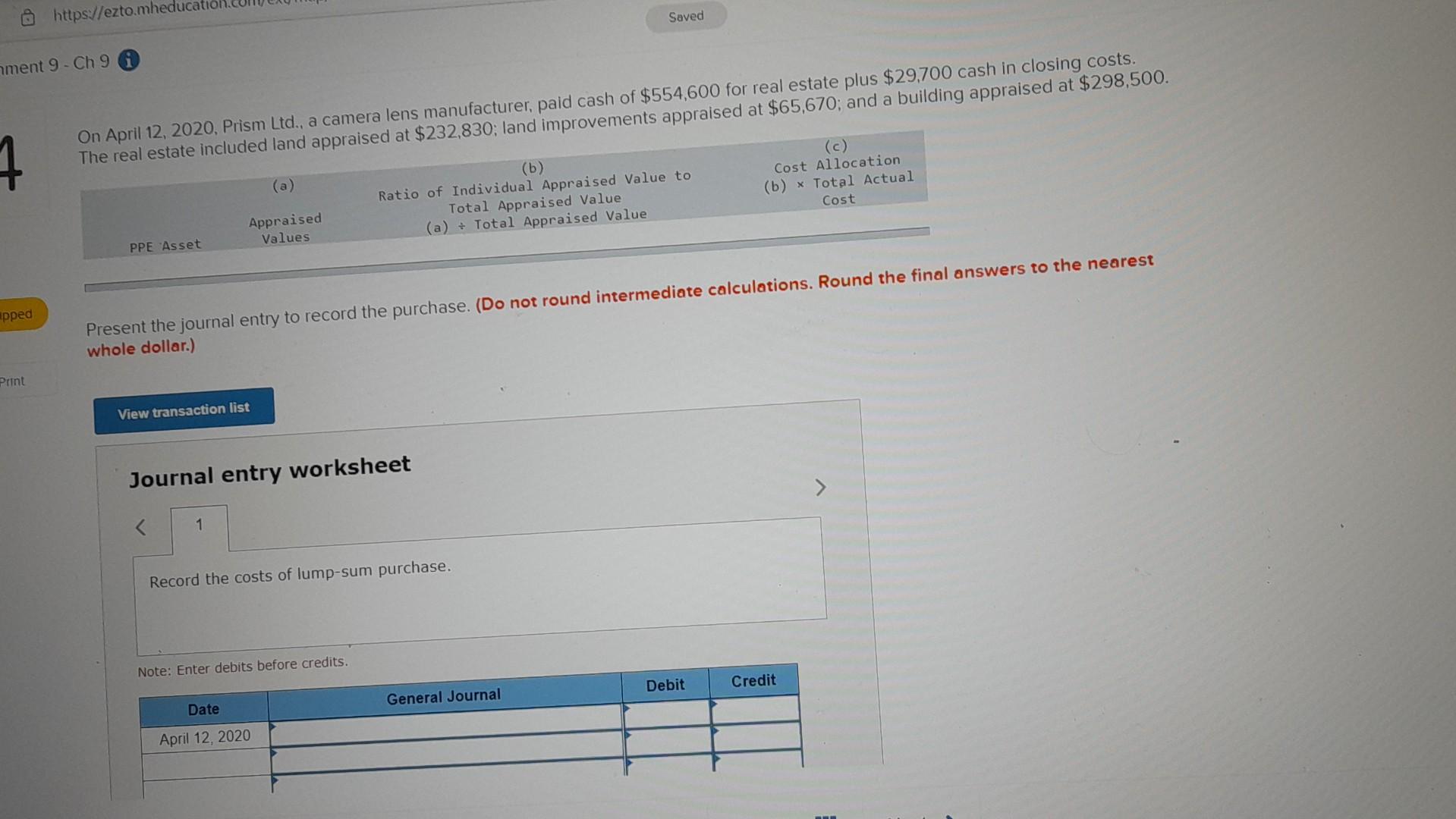 C https://ezto.mhedu ment 9-Ch 9 7 Saved On April 12, 2020, Prism