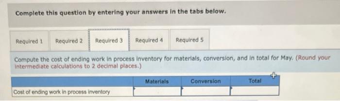 below for May: Production data: Pounds in process, May 1; materials 100%