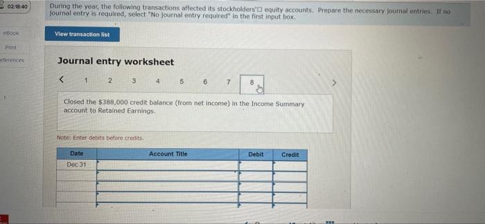 2 Purchased 4,000 shares of its own stock at $20 cash per