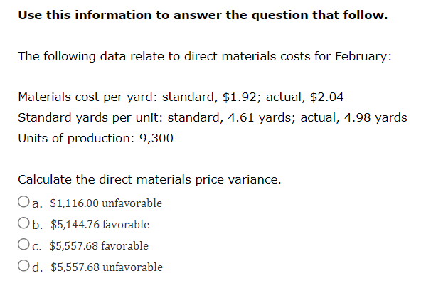 Use this information to answer the question that follow. The following data