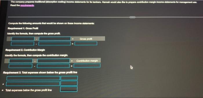 gross profit ne 4. Total expenses shown below the contribution margin line