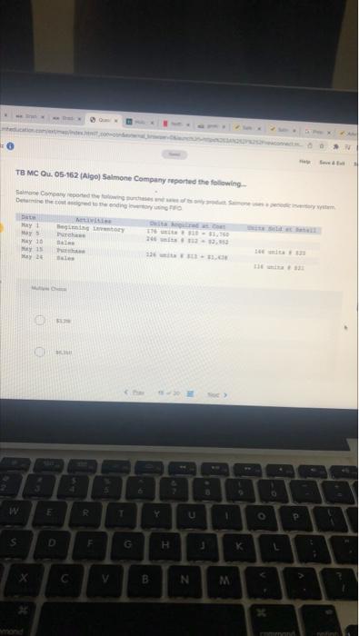 05-162 (Algo) Salmone Company reported the following... Salmone Company reported the following