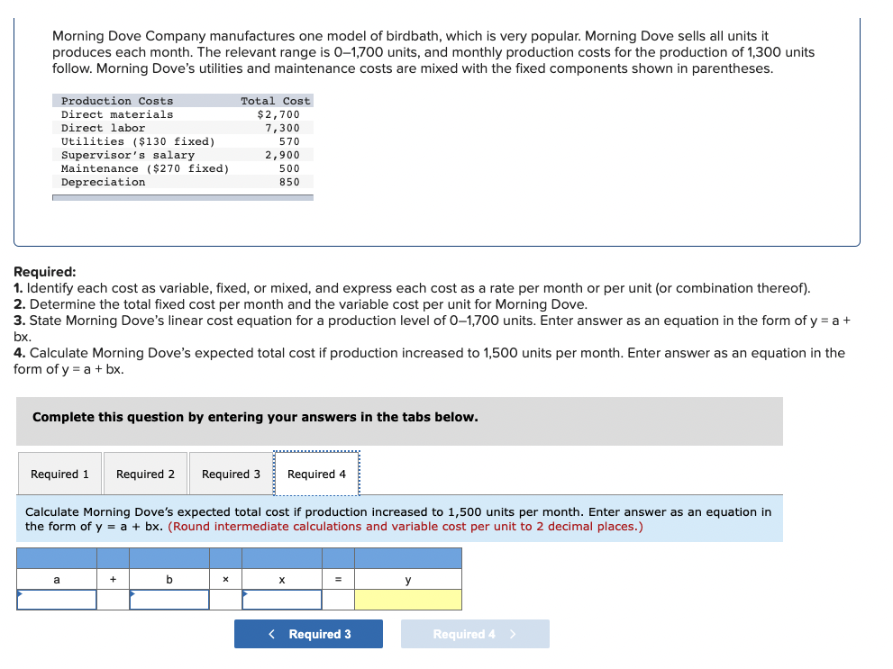between total cost and activity level. The use of the two most