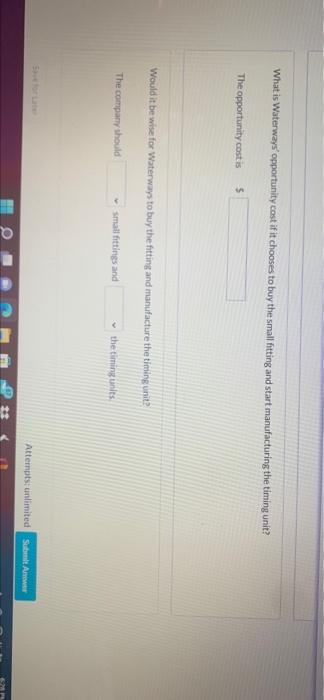 cost of $1.00 per unit could be bought elsewhere for $0.82 per