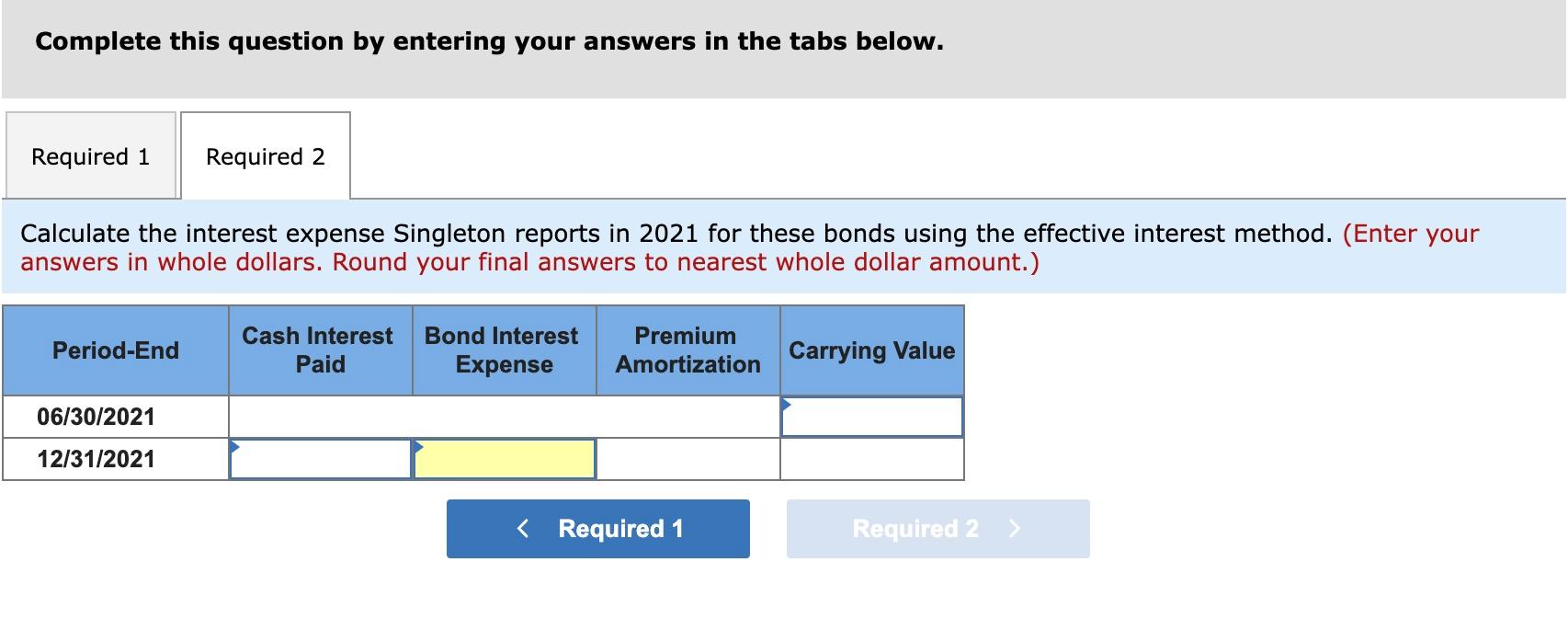 2036 (15 years). The market rate of interest for similar bond issues