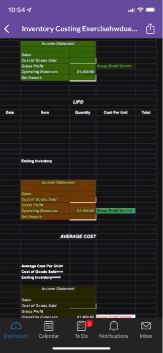 Inventory 30 $17.00 $510.00 8-May Purchase 28 $18.00 $504.00 15-May Purchase 42